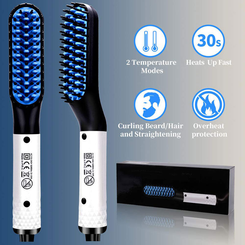 Multifunctional Beard and Hair Straightener Brush