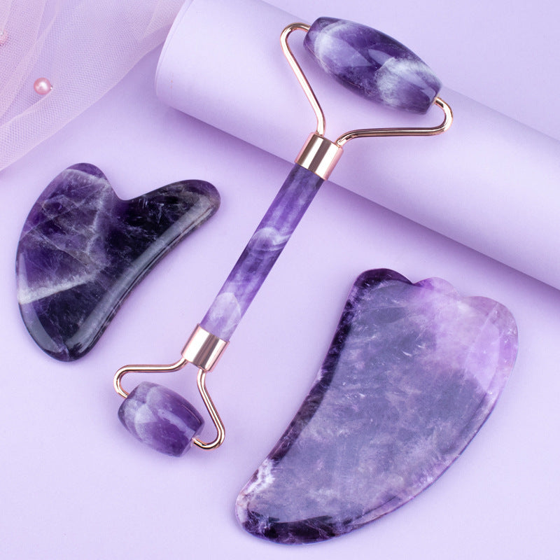 Healing Amethyst Roller and Gua Sha Set