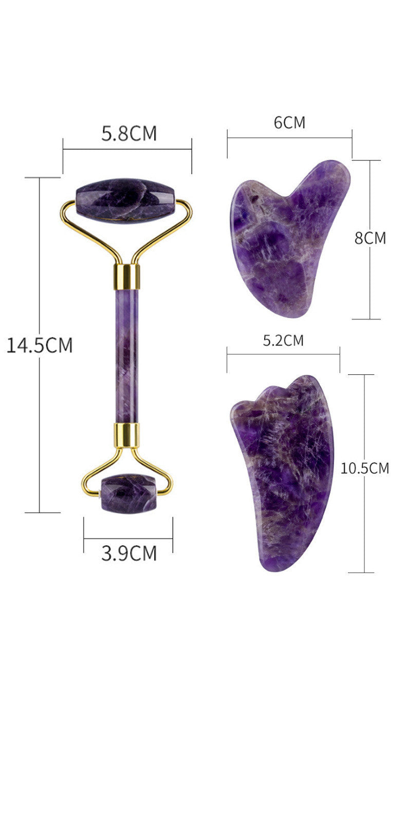 Healing Amethyst Roller and Gua Sha Set