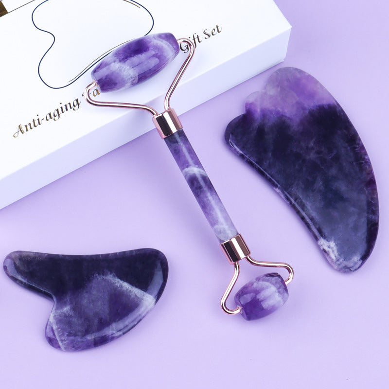 Healing Amethyst Roller and Gua Sha Set