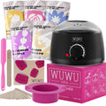 Waxing Kit WUWUVISTA Hair Removal Wax Kit Wax Melt Warmer Waxing Beads For Face, Brazilian, Full Body, Bikini 19 Items