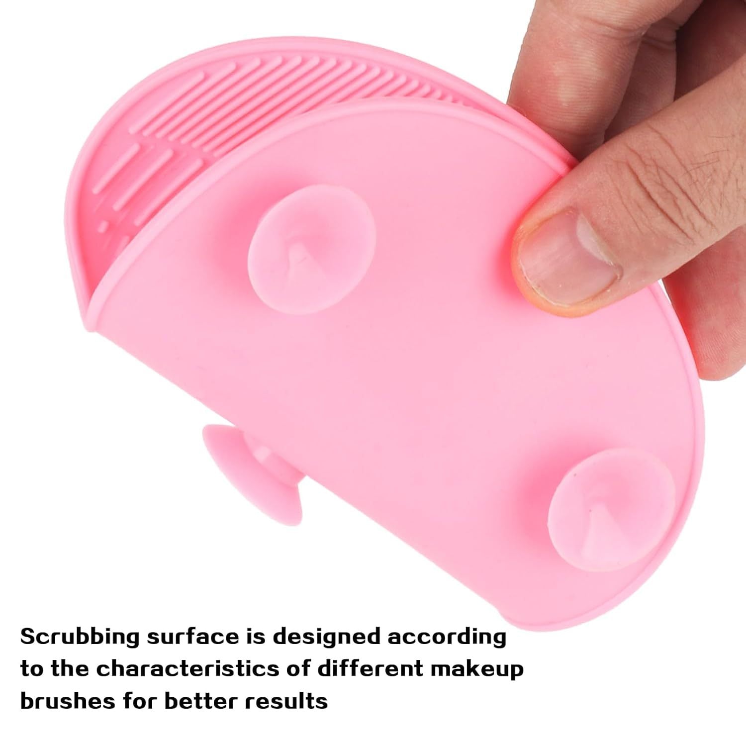 Professional Silicone Makeup Brush Cleaner Mat With Suction Cups - Portable Washing Pad For Deep Cleaning Cosmetic Brushes. Features Textured Surfaces & Strong Adhesion. 6 Color Options Available
